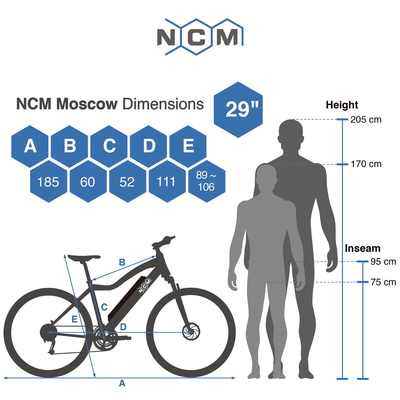 NCM Moscow Plus Electric Mountain Bike, 250W-500W, E-Bike, E-MTB, 48V 16Ah 768Wh Battery - Image 9